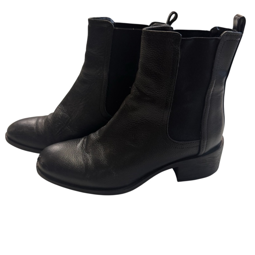 Kenneth Cole Reaction Black Leather Ankle Boots Chelsea Boots